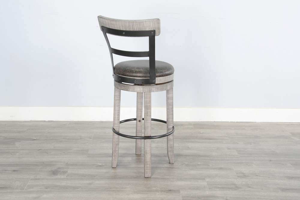 Sunny Designs - Alpine Grey -  Bar Swivel Barstool, Cushion Seat (Set of 2) - 1624AG-B30 veiw 4