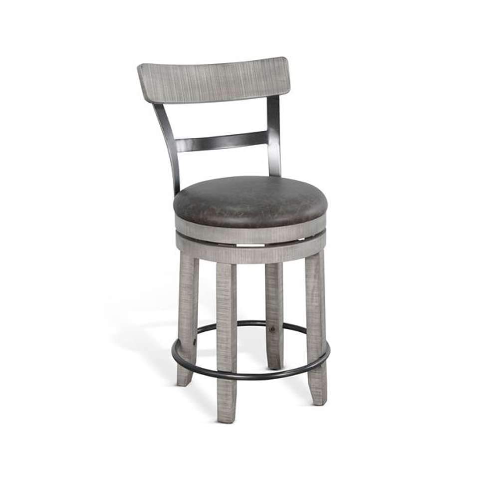 Sunny Designs - Alpine Grey -  Counter Swivel Barstool, Cushion Seat (Set of 2) - 1624AG-B24 veiw 1