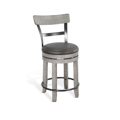 Sunny Designs - Alpine Grey -  Counter Swivel Barstool, Cushion Seat (Set of 2) - 1624AG-B24 veiw 1