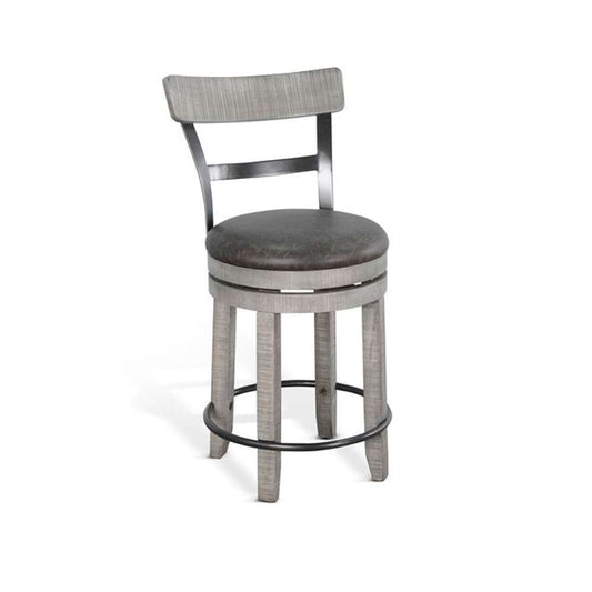 Sunny Designs - Alpine Grey -  Counter Swivel Barstool, Cushion Seat (Set of 2) - 1624AG-B24 veiw 1