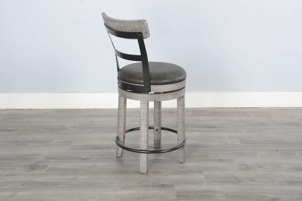 Sunny Designs - Alpine Grey -  Counter Swivel Barstool, Cushion Seat (Set of 2) - 1624AG-B24 veiw 2