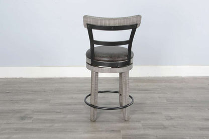 Sunny Designs - Alpine Grey -  Counter Swivel Barstool, Cushion Seat (Set of 2) - 1624AG-B24 veiw 3