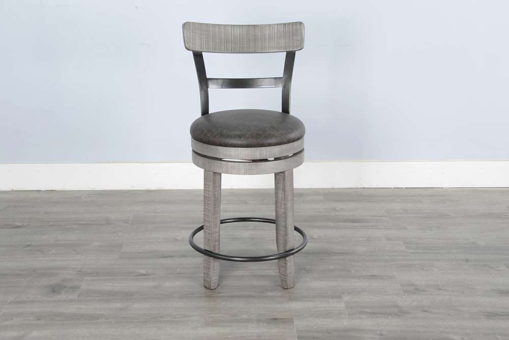 Sunny Designs - Alpine Grey -  Counter Swivel Barstool, Cushion Seat (Set of 2) - 1624AG-B24 veiw 4