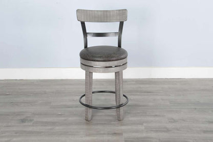 Sunny Designs - Alpine Grey -  Counter Swivel Barstool, Cushion Seat (Set of 2) - 1624AG-B24 veiw 4