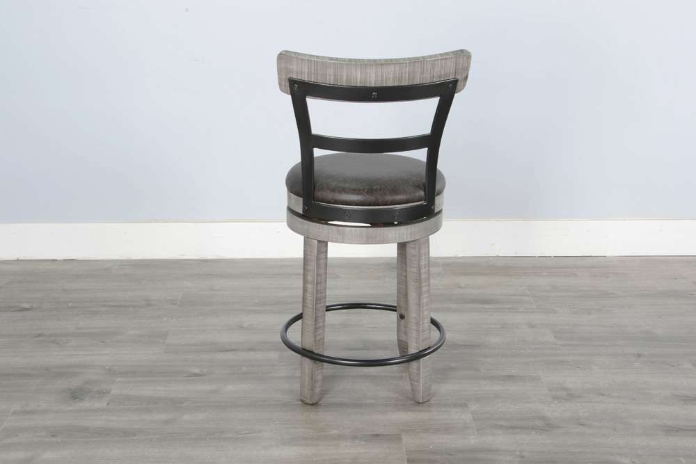 Sunny Designs - Alpine Grey -  Counter Swivel Barstool, Cushion Seat (Set of 2) - 1624AG-B24 veiw 5