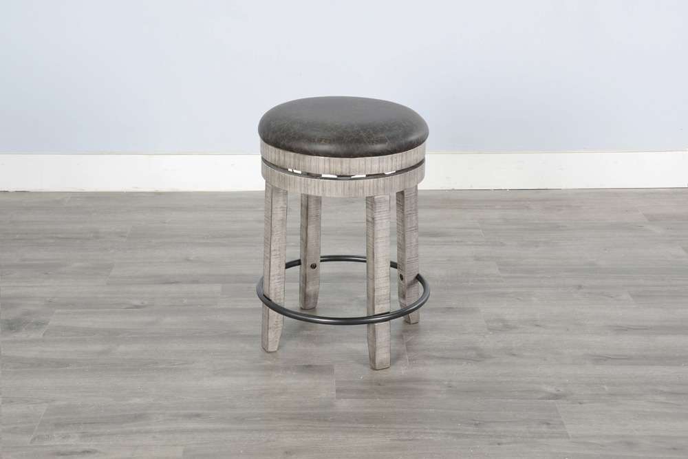 Sunny Designs - Alpine Grey -  Counter Swivel Stool, Cushion Seat (Set of 2) - 1624AG-24 veiw 5