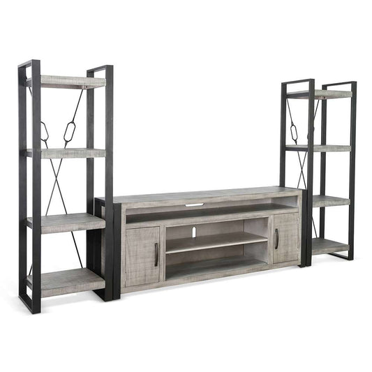 Sunny Designs - Alpine Grey -  Entertainment Wall ( Console+2 Piers ) - 3652AG veiw 1