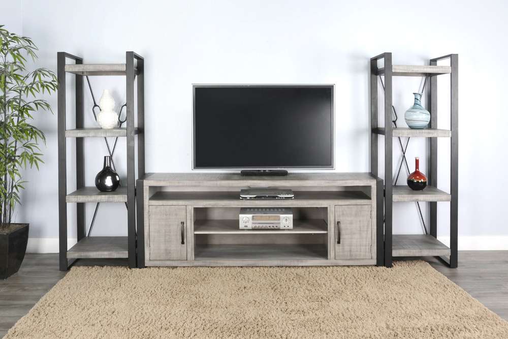 Sunny Designs - Alpine Grey -  Entertainment Wall ( Console+2 Piers ) - 3652AG veiw 2