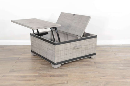 Sunny Designs - Alpine Grey -  Mahogany Wood Coffee Table with Lift Top and Casters - Alpine Gray - 3169AG-C veiw 2