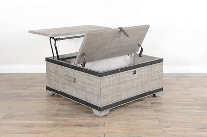 Sunny Designs - Alpine Grey -  Mahogany Wood Coffee Table with Lift Top and Casters - Alpine Gray - 3169AG-C veiw 3