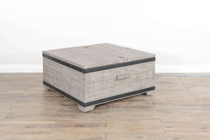 Sunny Designs - Alpine Grey -  Mahogany Wood Coffee Table with Lift Top and Casters - Alpine Gray - 3169AG-C veiw 4