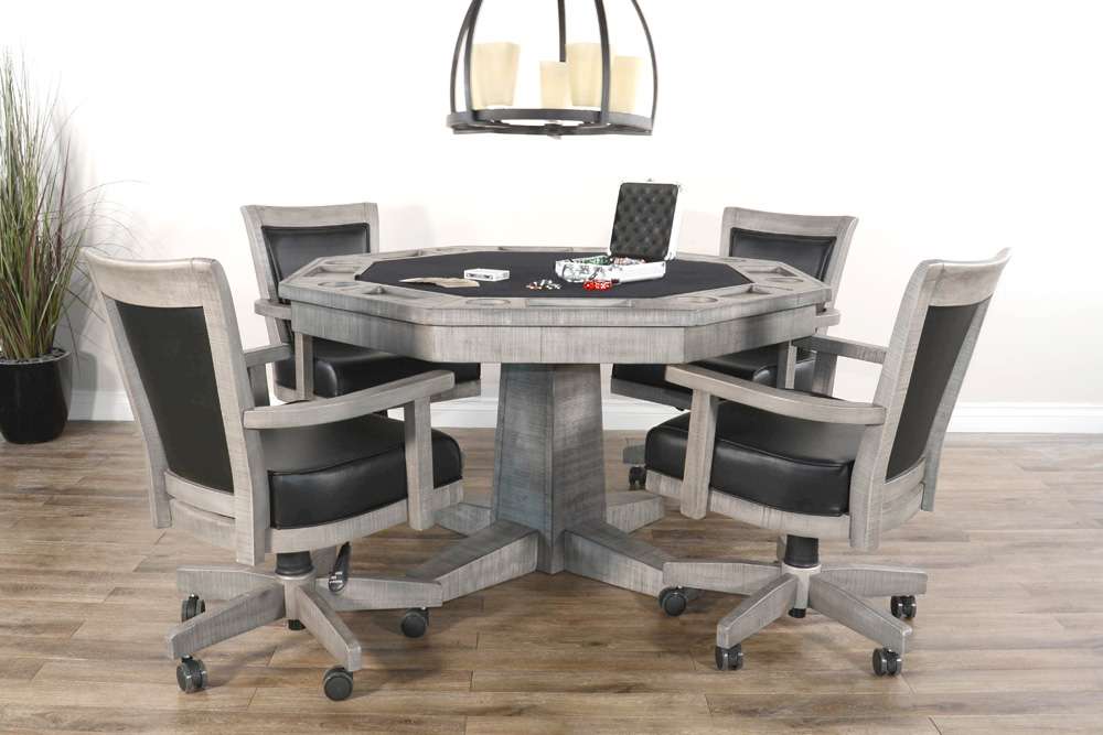 Sunny Designs - Alpine Grey -  Reversible Game and Dining Poker Table - 1033AG veiw 8