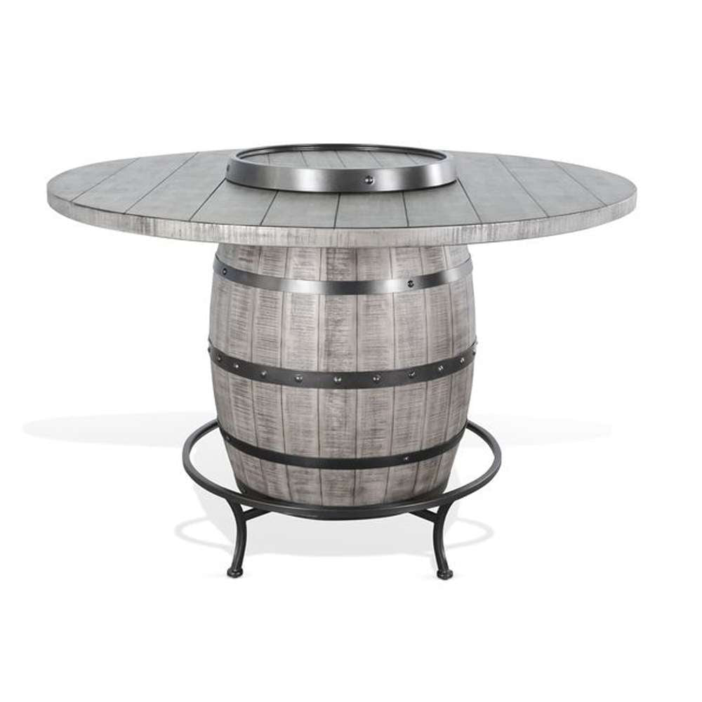 Sunny Designs - Alpine Grey -  Round Pub Table with Wine Barrel Base - 1038AG veiw 1