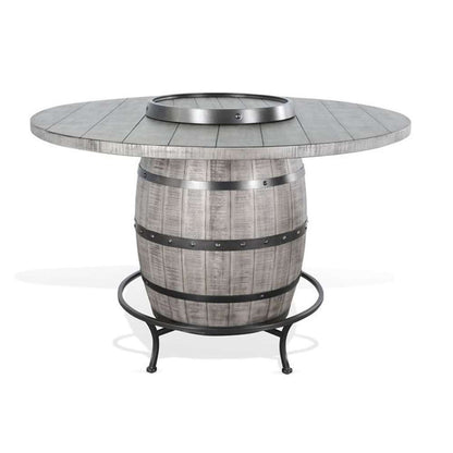 Sunny Designs - Alpine Grey -  Round Pub Table with Wine Barrel Base - 1038AG veiw 1
