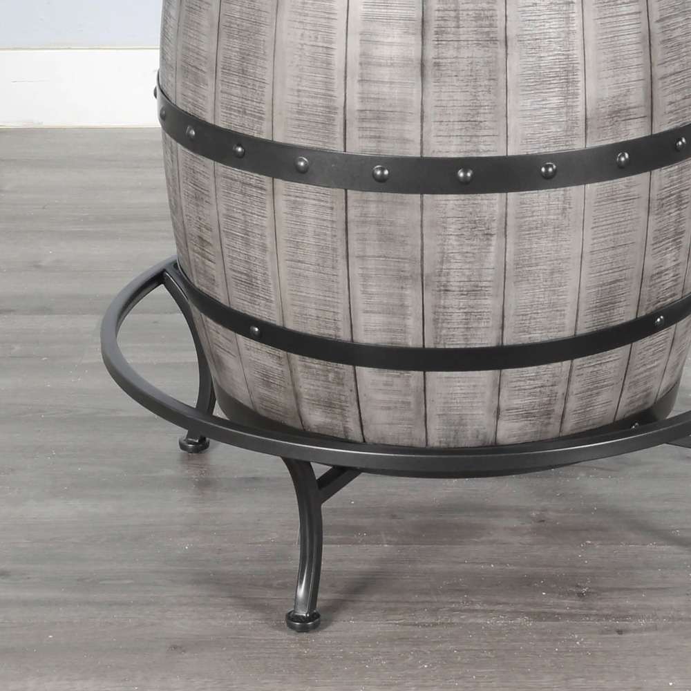 Sunny Designs - Alpine Grey -  Round Pub Table with Wine Barrel Base - 1038AG veiw 5