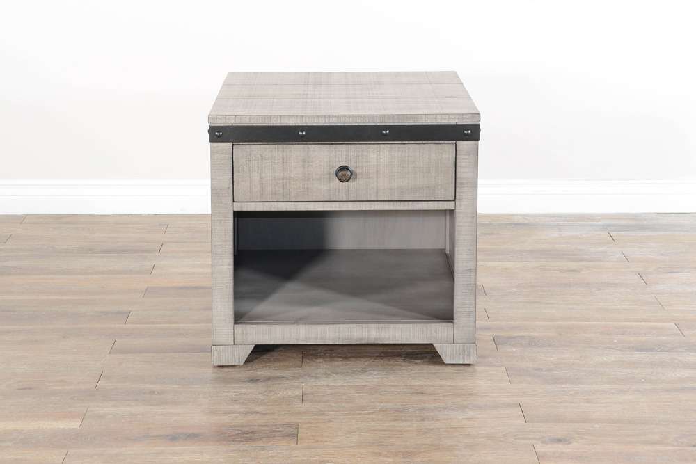 Sunny Designs - Alpine Grey -  Traditional Mahogany Wood End Table in Alpine Gray - 3169AG-E veiw 2