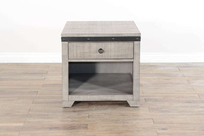 Sunny Designs - Alpine Grey -  Traditional Mahogany Wood End Table in Alpine Gray - 3169AG-E veiw 2