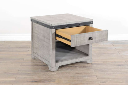 Sunny Designs - Alpine Grey -  Traditional Mahogany Wood End Table in Alpine Gray - 3169AG-E veiw 5