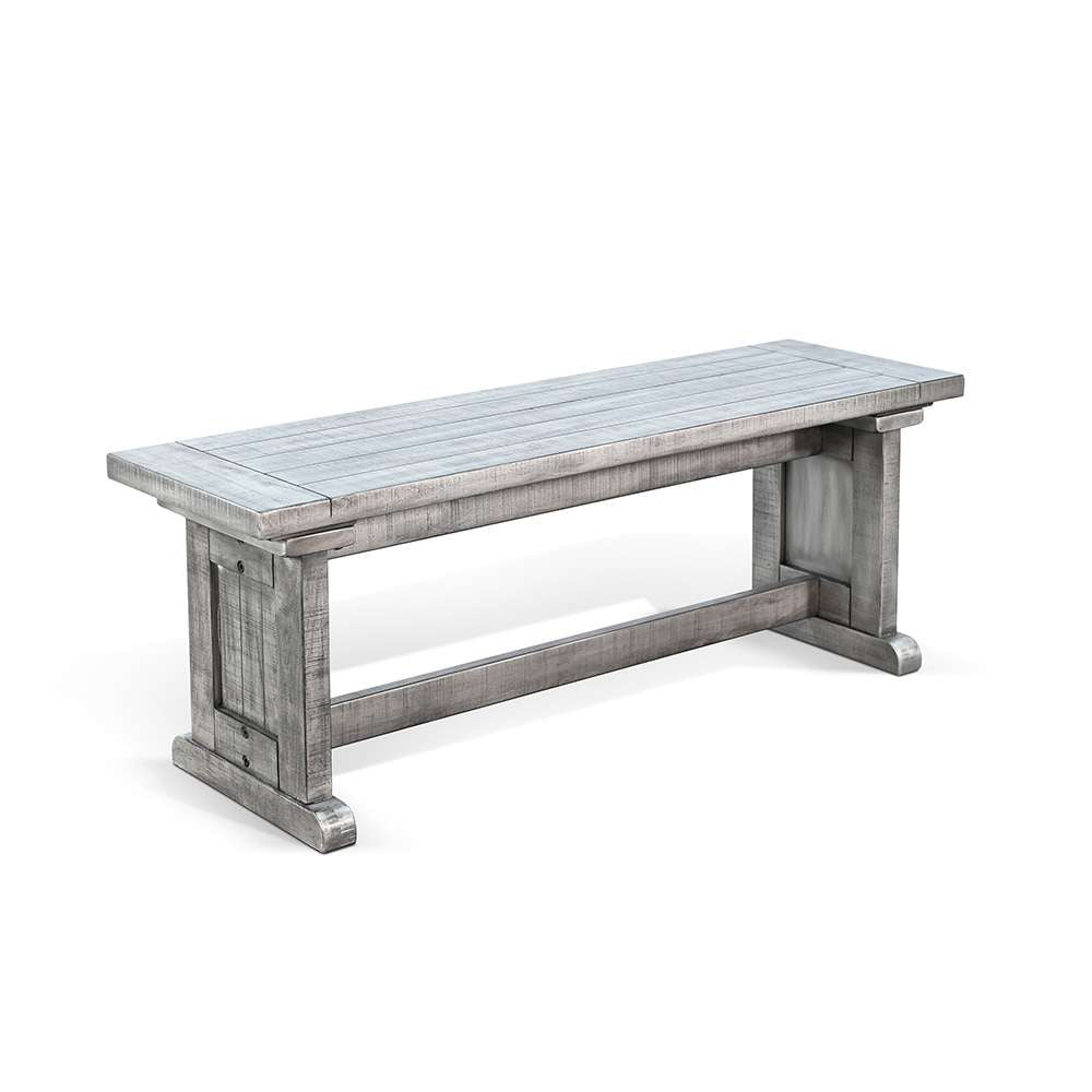 Sunny Designs - Alpine Grey -  Wood Side Bench - 0113AG-SB veiw 1