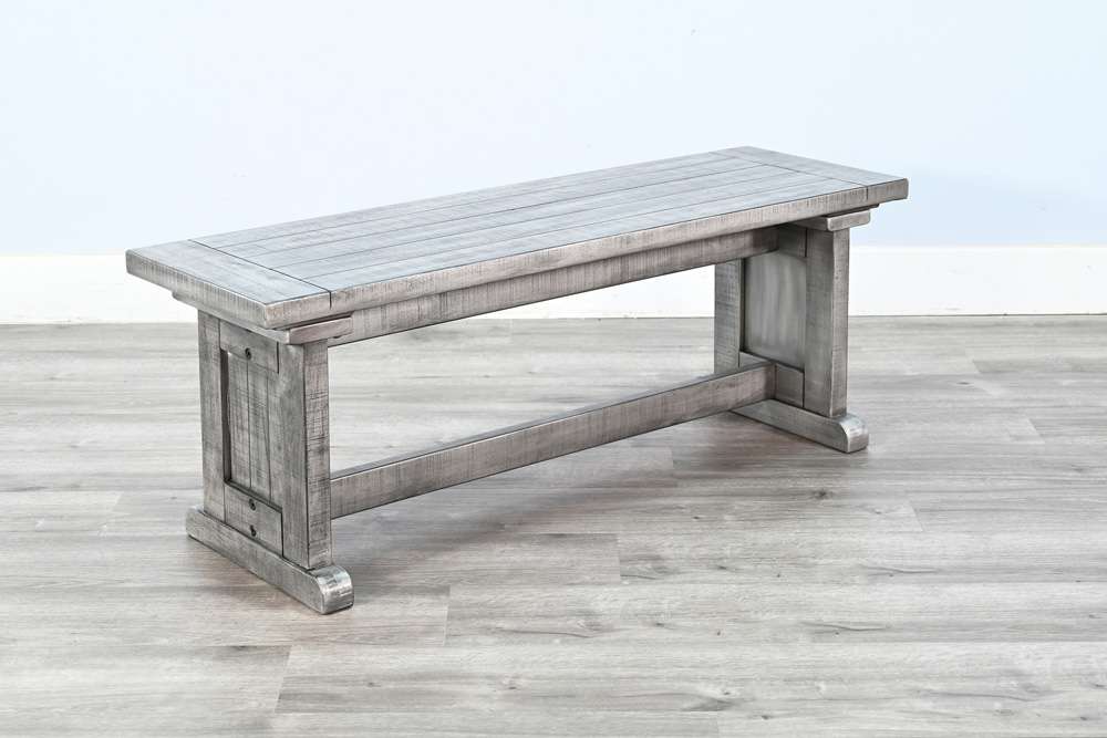 Sunny Designs - Alpine Grey -  Wood Side Bench - 0113AG-SB veiw 2