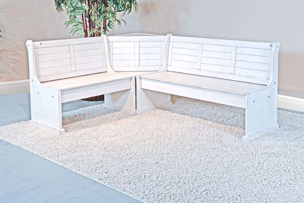 Sunny Designs - Bayside Corner Bench (Nook) in Off White - 0113MW-BL_BS veiw 1