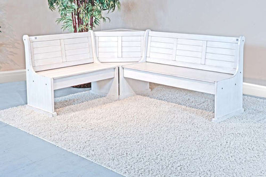 Sunny Designs - Bayside Corner Bench (Nook) in Off White - 0113MW-BL_BS veiw 1