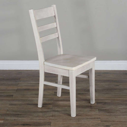 Sunny Designs - Bayside Ladderback Chair with Wood Seat in Off White (Set of 2) - 1616MW veiw 1
