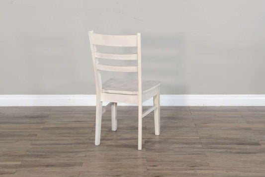 Sunny Designs - Bayside Ladderback Chair with Wood Seat in Off White (Set of 2) - 1616MW veiw 2