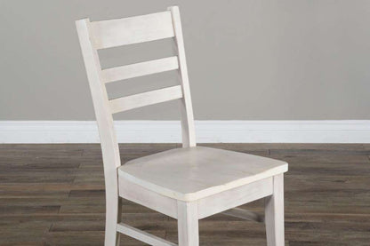 Sunny Designs - Bayside Ladderback Chair with Wood Seat in Off White (Set of 2) - 1616MW veiw 4