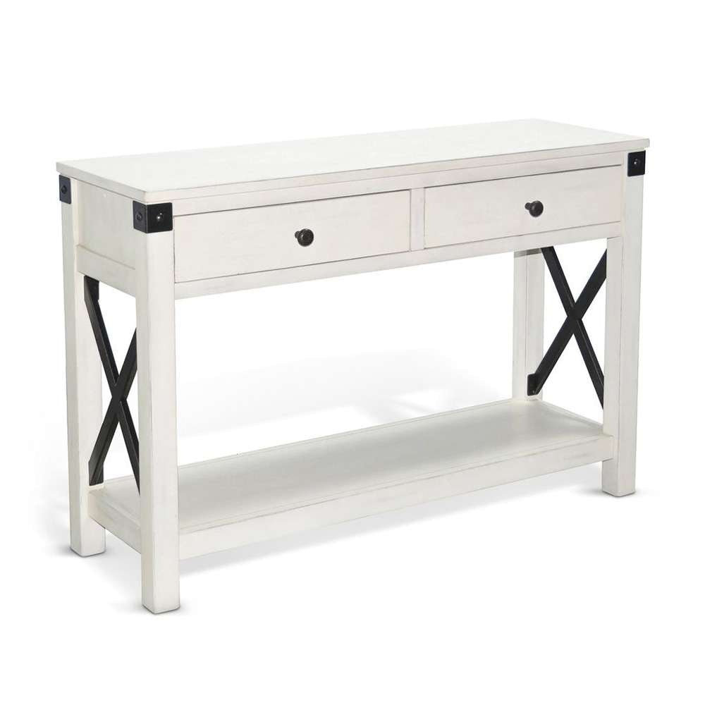 Sunny Designs -  Bayside Marble White Wood Sofa Table - 3185MW-S veiw 1