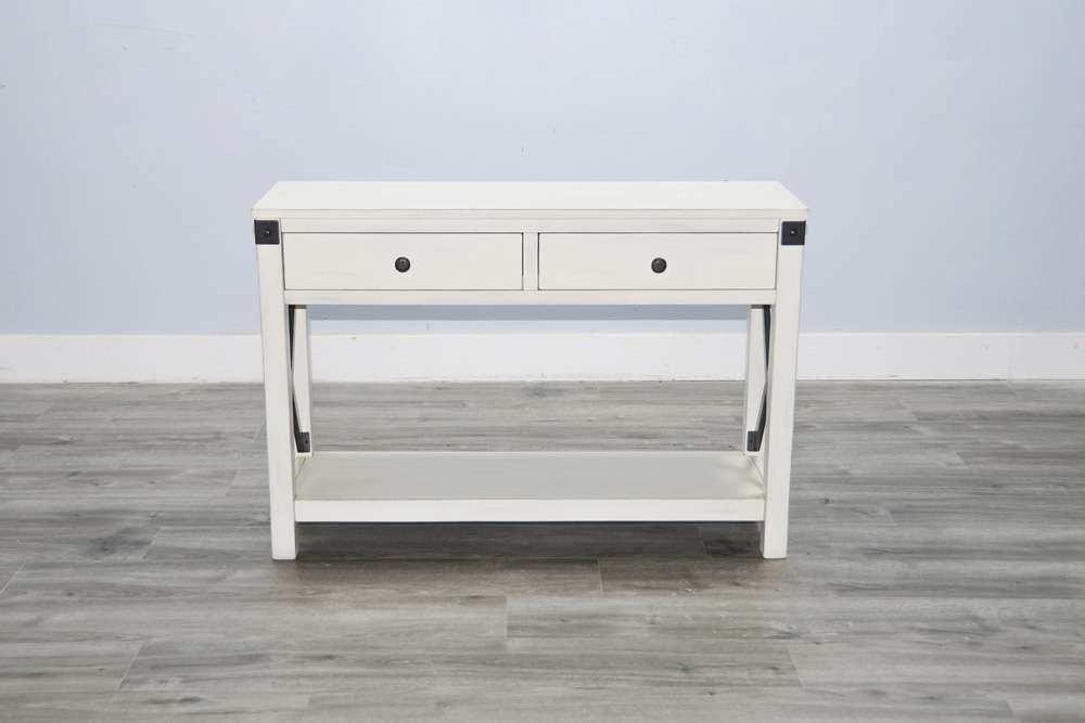 Sunny Designs -  Bayside Marble White Wood Sofa Table - 3185MW-S veiw 2