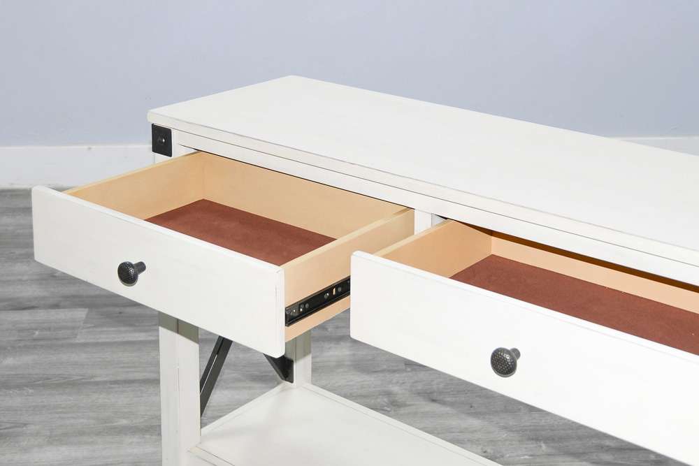 Sunny Designs -  Bayside Marble White Wood Sofa Table - 3185MW-S veiw 6