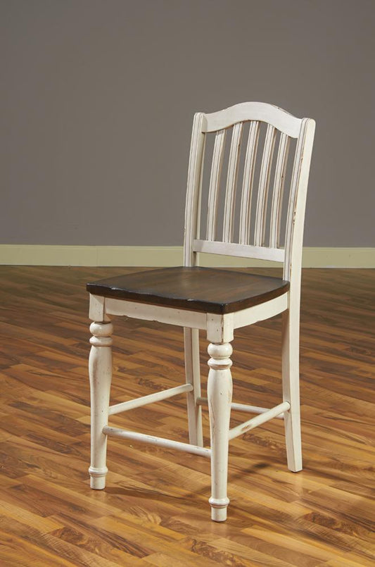 Sunny Designs - Ladderback Stool with Wood Seat, 24inH (Set of 2) - 1431FC-24W_CLOSEOUT veiw 1