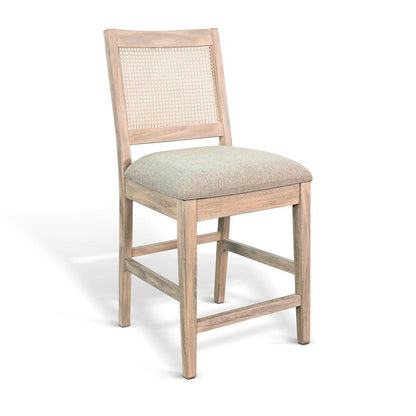 Sunny Designs - Cane Back Cushion Seat Counter Stool - 1426WE-24 veiw 1