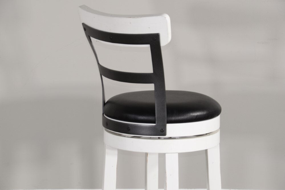 Sunny Designs - Carriage House 24inH Barstool with Back & Swivel Cushion Seat in White & Dark Brown (Set of 2) - 1624EC-B24 veiw 2