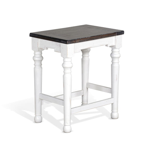 Sunny Designs - Carriage House 24inH Stool with Wood Seat in White & Dark Brown (Set of 2) - 1433EC-24 veiw 1