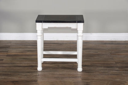 Sunny Designs - Carriage House 24inH Stool with Wood Seat in White & Dark Brown (Set of 2) - 1433EC-24 veiw 3