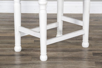 Sunny Designs - Carriage House 24inH Stool with Wood Seat in White & Dark Brown (Set of 2) - 1433EC-24 veiw 5