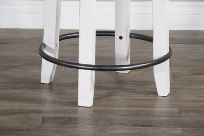 Sunny Designs - Carriage House 24inH Swivel Stool with Cushion Seat in White & Dark Brown (Set of 2) - 1624EC-24 veiw 3
