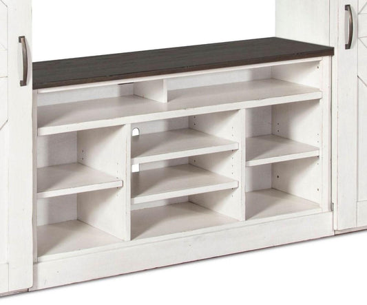 Sunny Designs - Carriage House 55in TV Console in White & Dark Brown - 3599EC-55 veiw 1