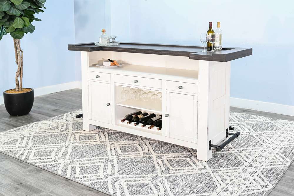 Sunny Designs - Carriage House -  78in Farmhouse Wood Home Bar - 1959EC veiw 2