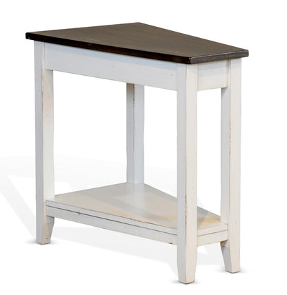 Sunny Designs - Carriage House Chair Side Table in White & Dark Brown - 2226EC veiw 1
