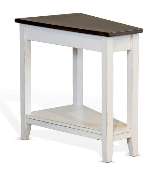 Sunny Designs - Carriage House Chair Side Table in White & Dark Brown - 2226EC veiw 1