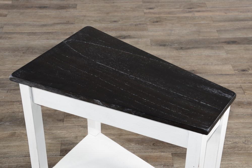 Sunny Designs - Carriage House Chair Side Table in White & Dark Brown - 2226EC veiw 3