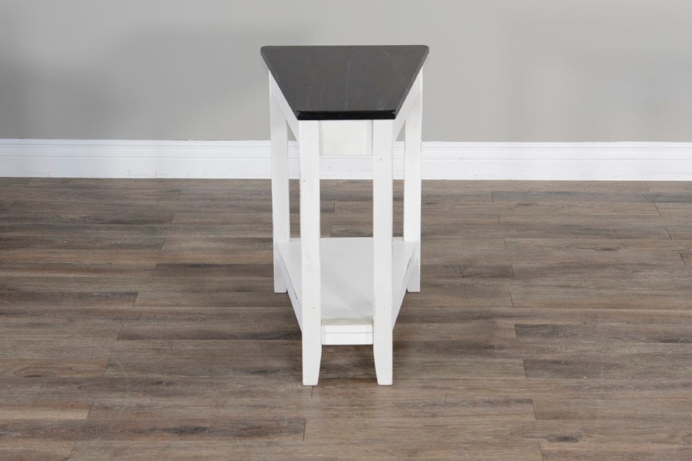Sunny Designs - Carriage House Chair Side Table in White & Dark Brown - 2226EC veiw 5