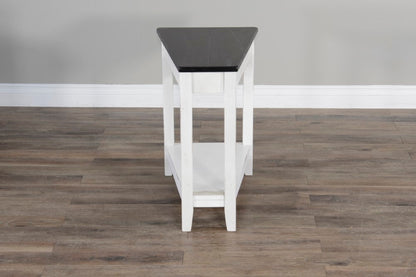 Sunny Designs - Carriage House Chair Side Table in White & Dark Brown - 2226EC veiw 5