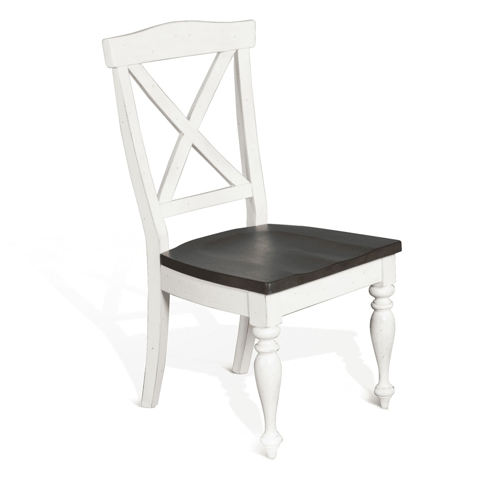 Sunny Designs - Carriage House Crossback Chair in White & Dark Brown (Set of 2) - 1666EC veiw 1