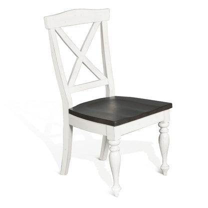 Sunny Designs - Carriage House Crossback Chair in White & Dark Brown (Set of 2) - 1666EC veiw 1