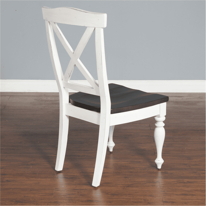 Sunny Designs - Carriage House Crossback Chair in White & Dark Brown (Set of 2) - 1666EC veiw 4