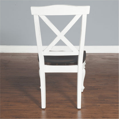 Sunny Designs - Carriage House Crossback Chair in White & Dark Brown (Set of 2) - 1666EC veiw 5
